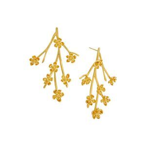 Oscar De La Renta Cherry Blossom Gold Branch Earrings